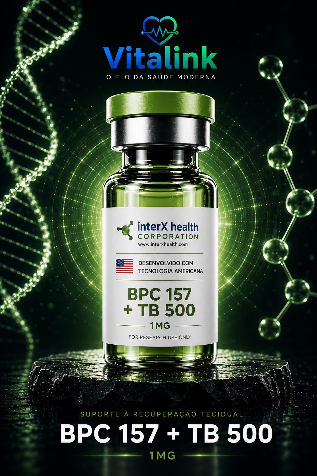 BPC 157 + TB 500 1 mg — peptídeo premium da Vitalink