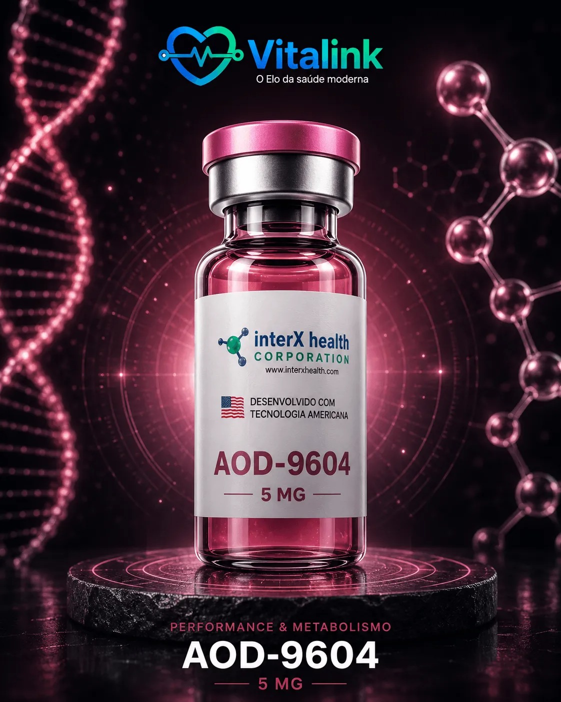 AOD-9604 5 mg — peptídeo premium da Vitalink