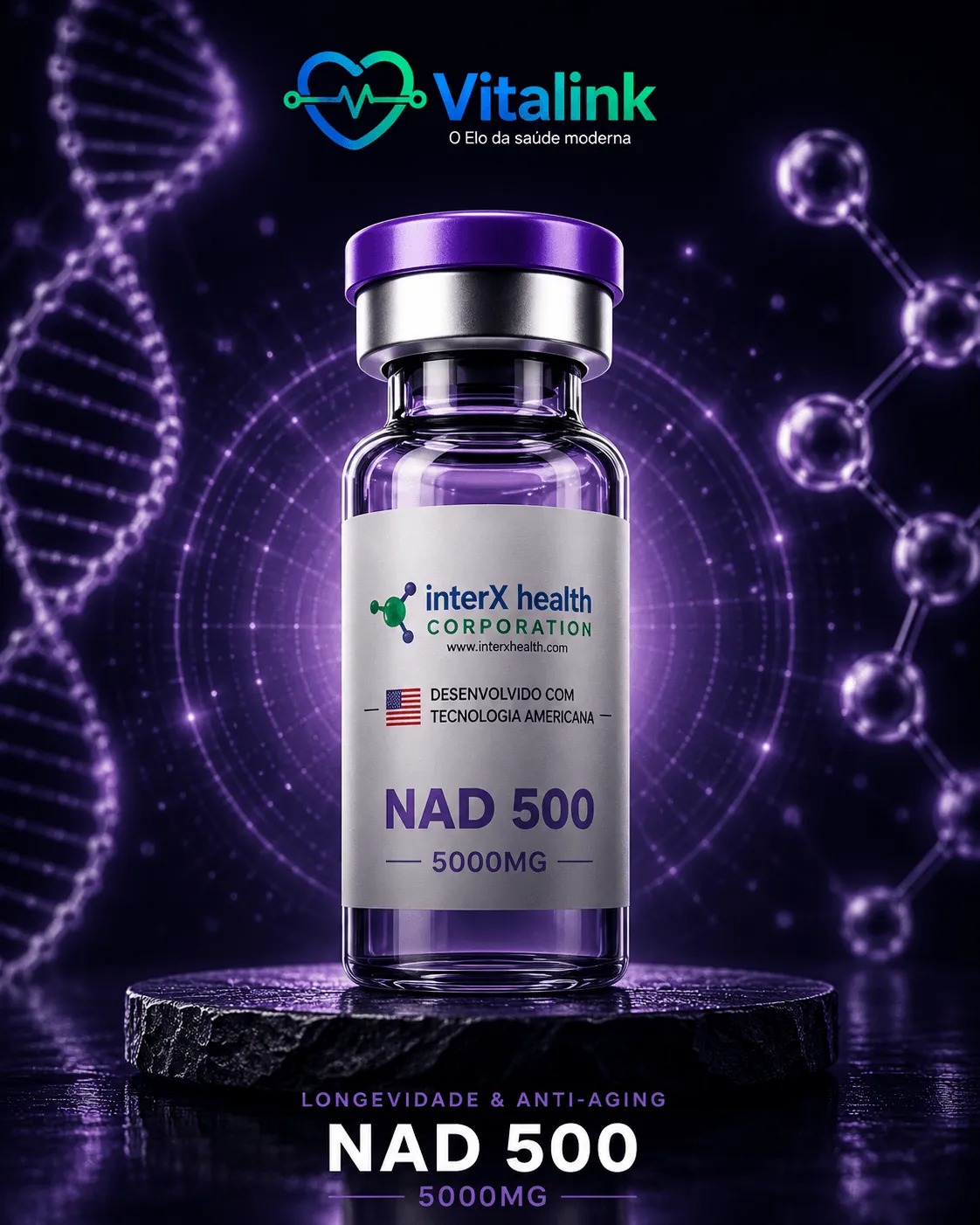 NAD 500 — peptídeo premium da Vitalink