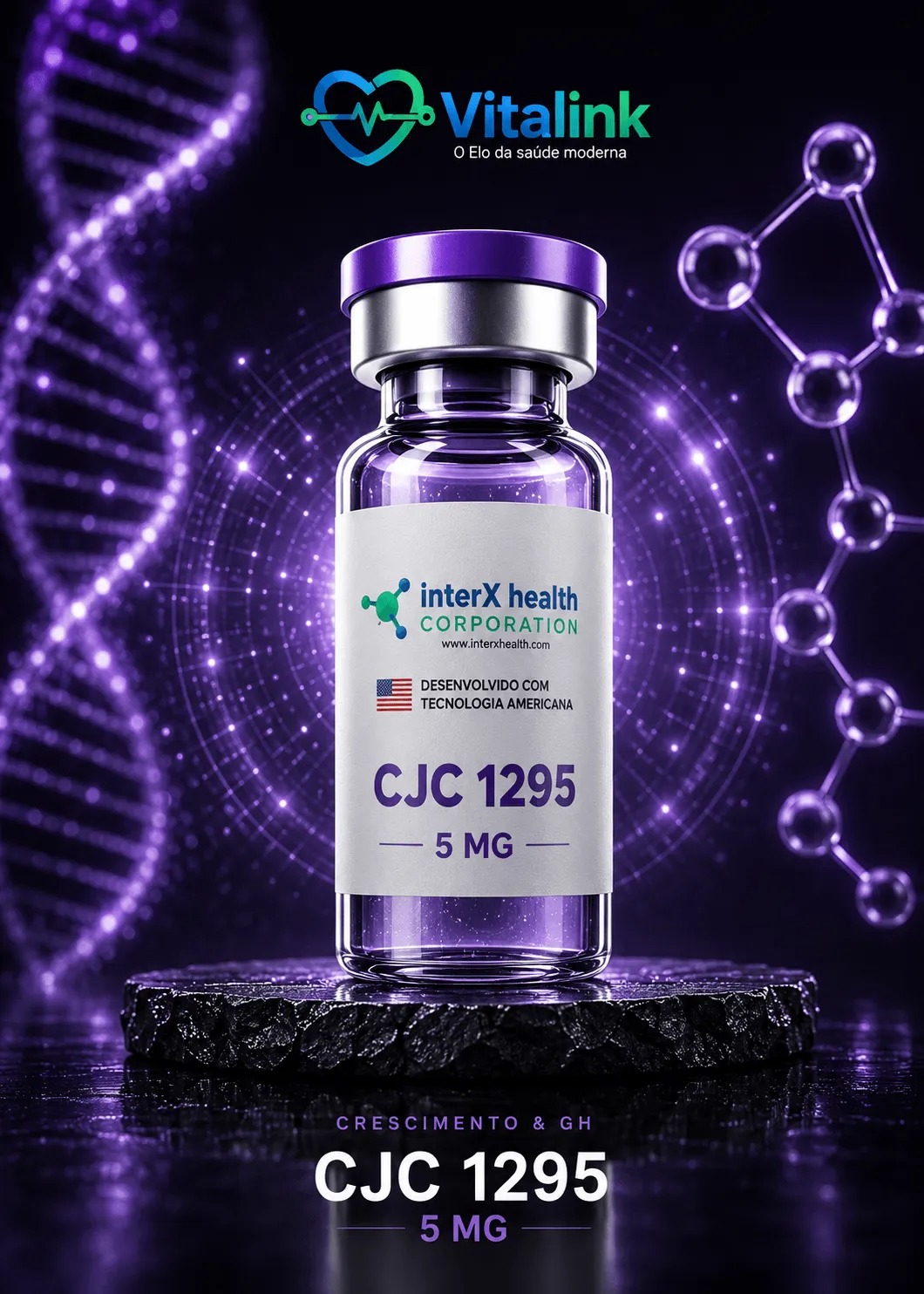 CJC 1295 5 mg — peptídeo premium da Vitalink