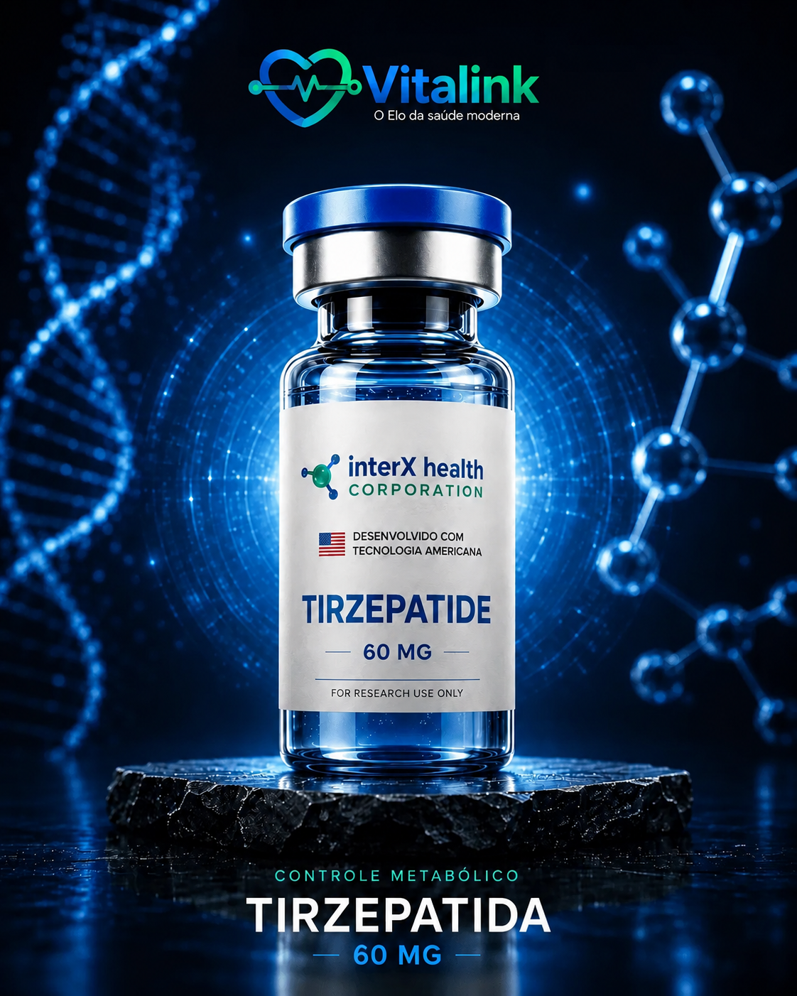 Tirzepatide 60 mg — peptídeo premium da Vitalink