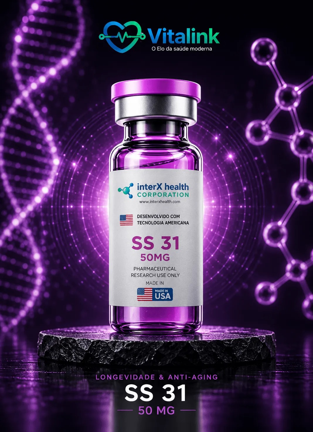 SS 31 50 mg — peptídeo premium da Vitalink